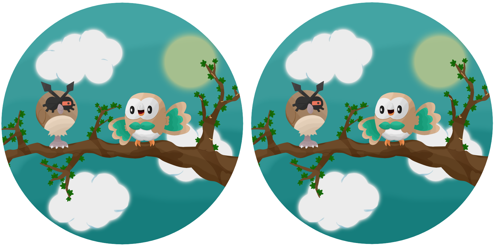 Spot the difference: Rowlet and Hoothoot