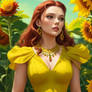 Scarlett witch in sunshine sunflower fashion