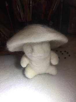 WIP needle felt mushroom creature 