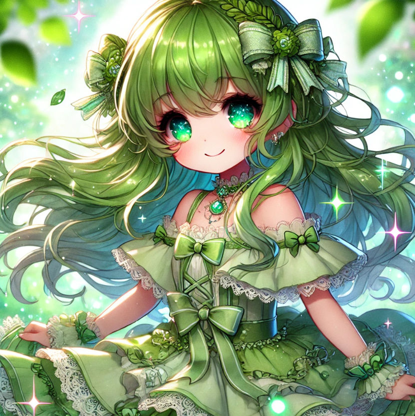 Green Color Chibi Cute chibi girl (Green) by MillaChou on DeviantArt