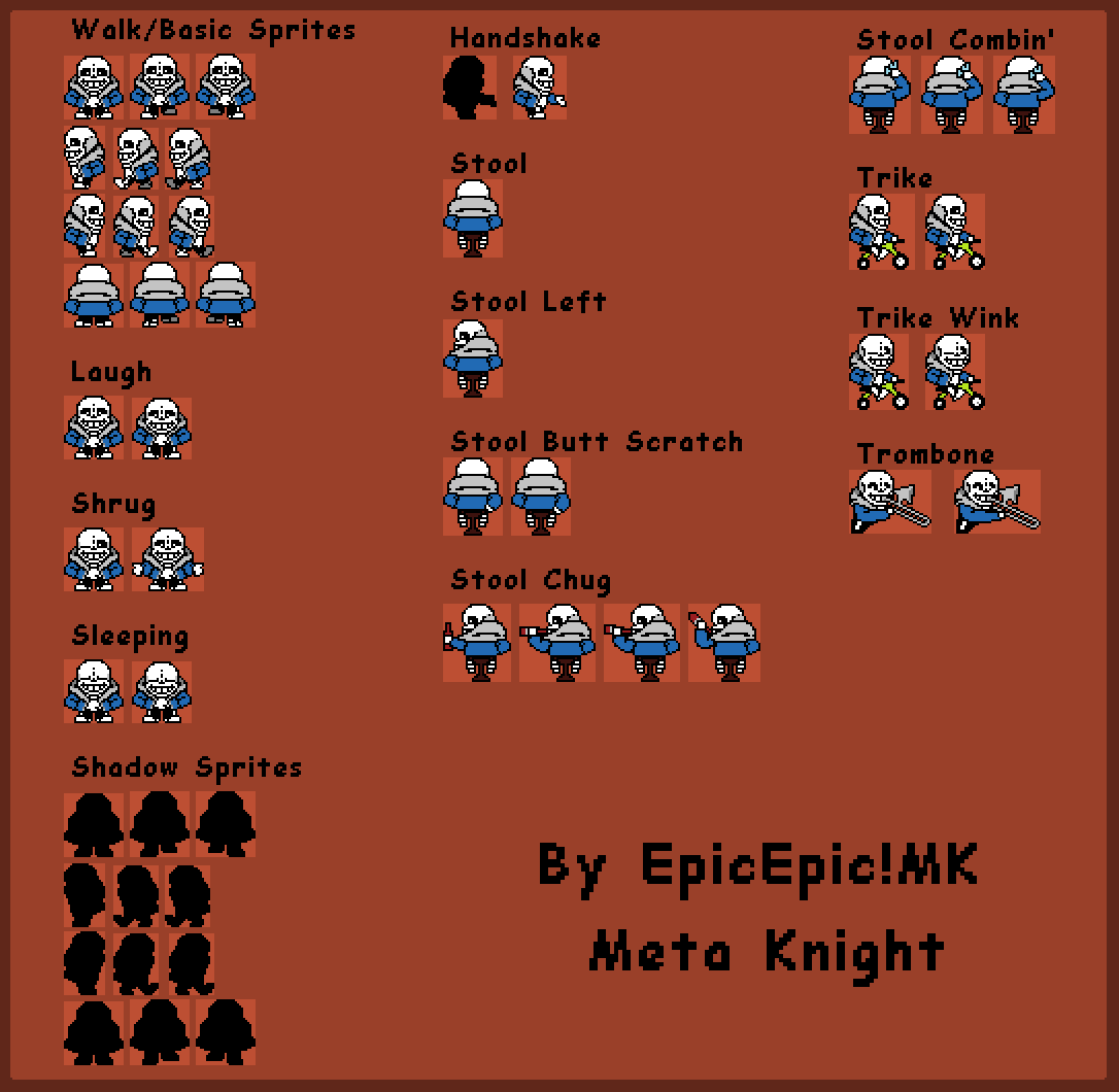 Sans Overworld Sprite Sheet by EpicMkMetaKnight on DeviantArt