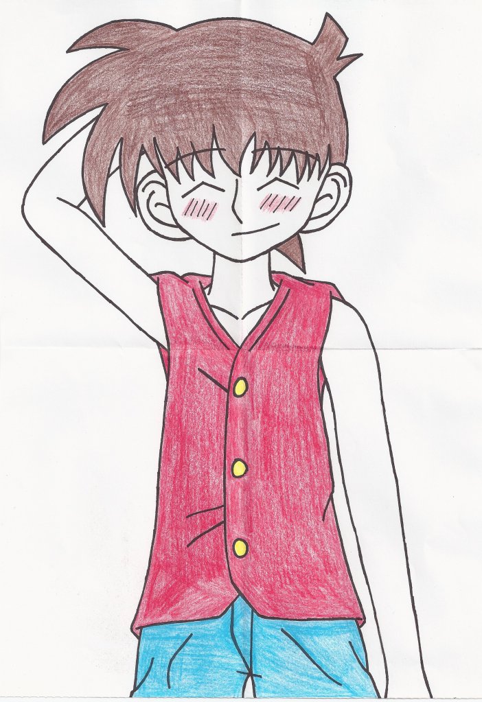 Shinichi dressed as Luffy