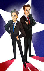 Stewart and Colbert