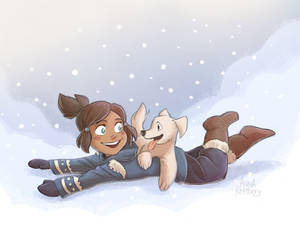 Little Korra and Naga