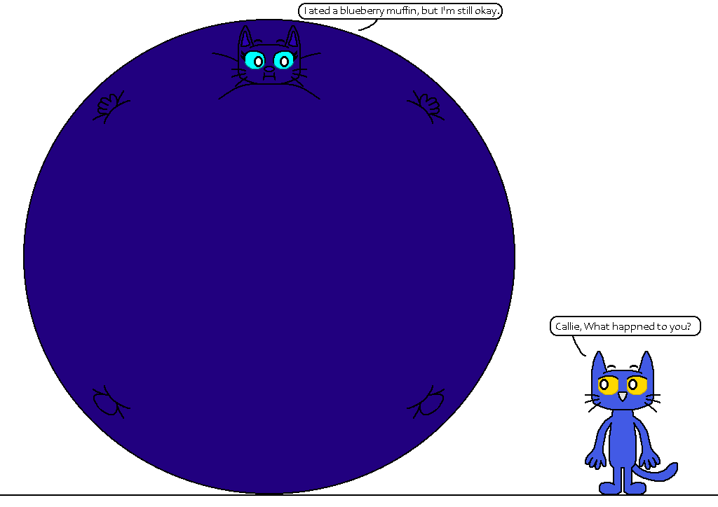 Callie Blueberry Inflation With Pete The Cat by angelat121 on DeviantArt