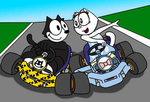 Felix And Kitty In Raceway