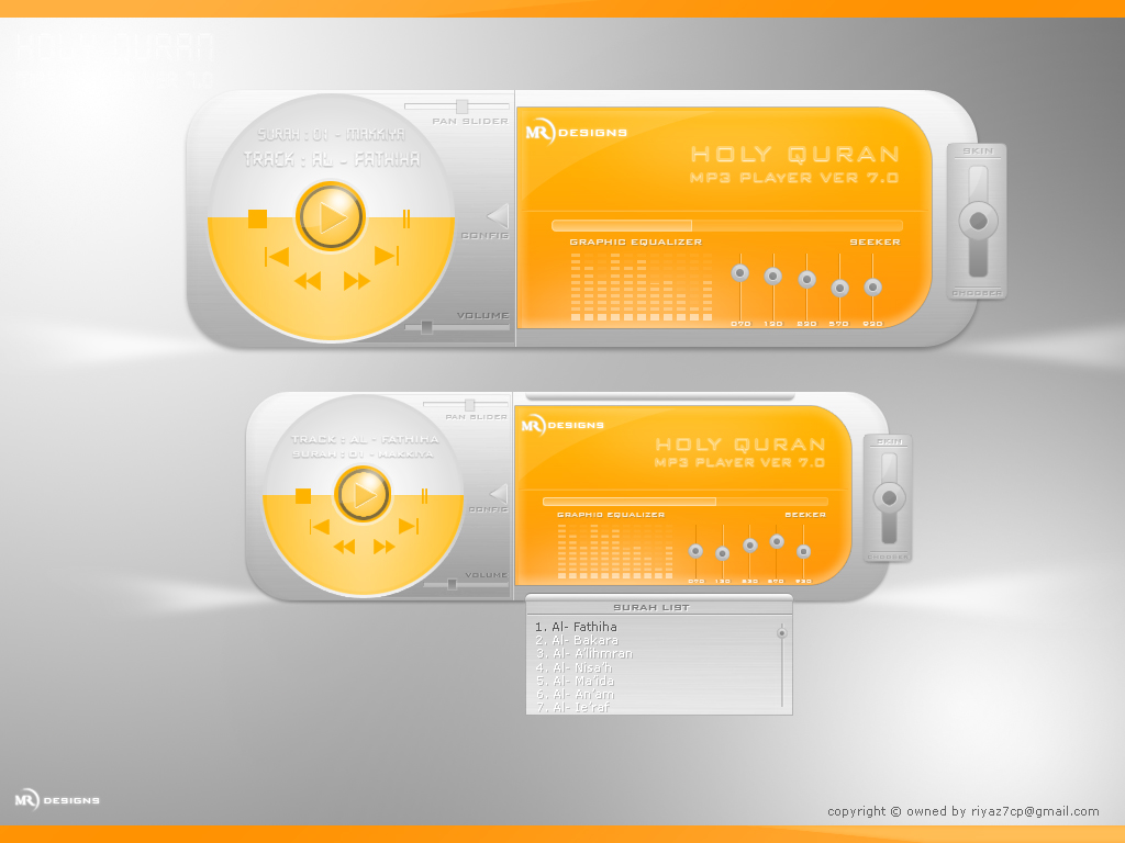 Holy Quran MP3 Player Skin