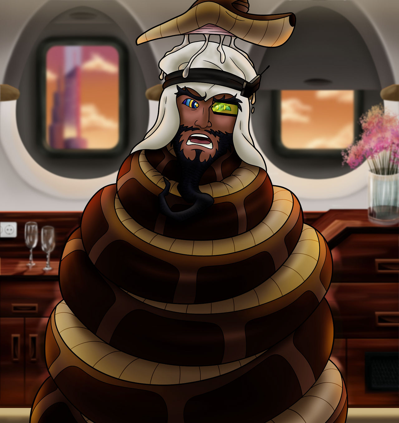Kaa on a Plane (Alt) by Frozen-Mainstream on DeviantArt
