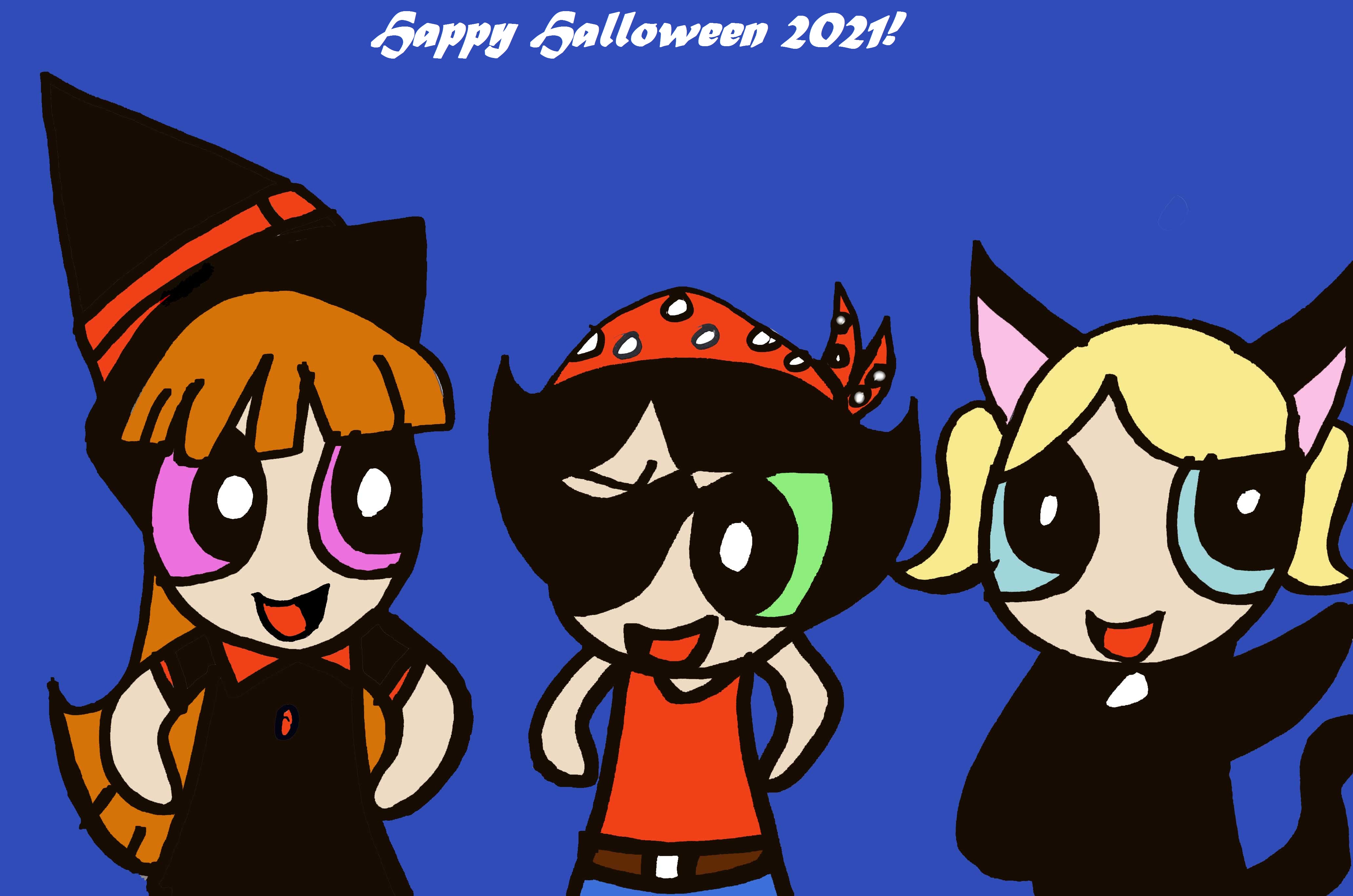 Powerpuff girls happy halloween 2021 by MissSerbianJelena on DeviantArt