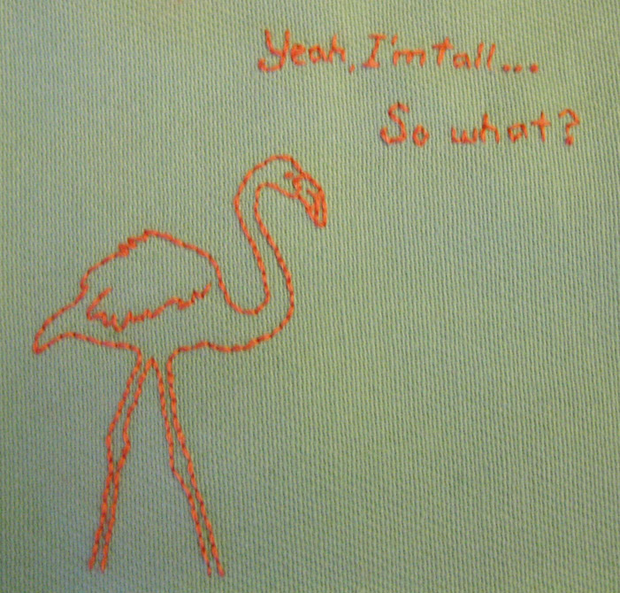 Embroidered Flamingo