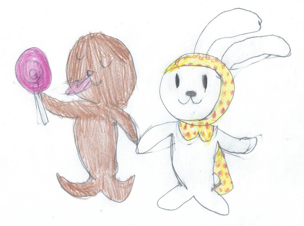 Friend Rabbit Art Bunny-Bunny and Friend (Colorized) by DaBair on DeviantArt