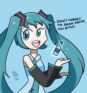 hatsune miku reminds you to drink water