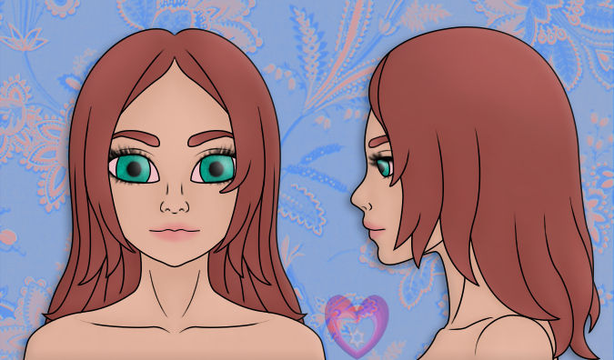 Anime Girl Front And Side Face View Art Request By Sylestaradia