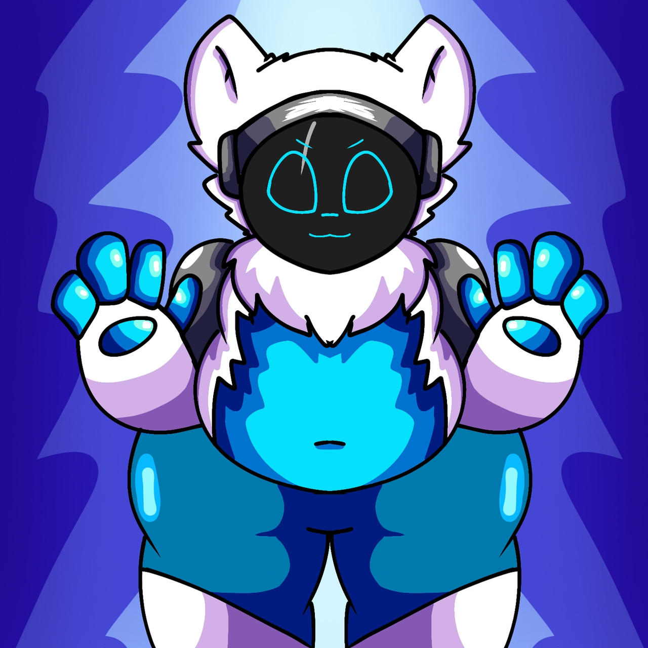 Blue Protogen Furry by techno14 on DeviantArt