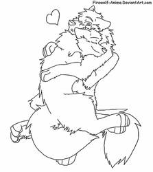 Wolf Hug Lineart