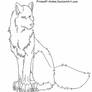 Sitting Wolf LineArt