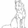 Wolf Sit Lineart