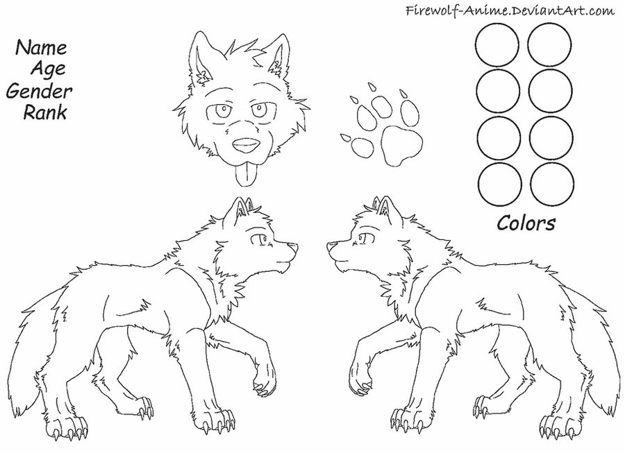 Wolf Reference Format Wolf Reference Sheet Line Art by Firewolf-Anime on DeviantArt