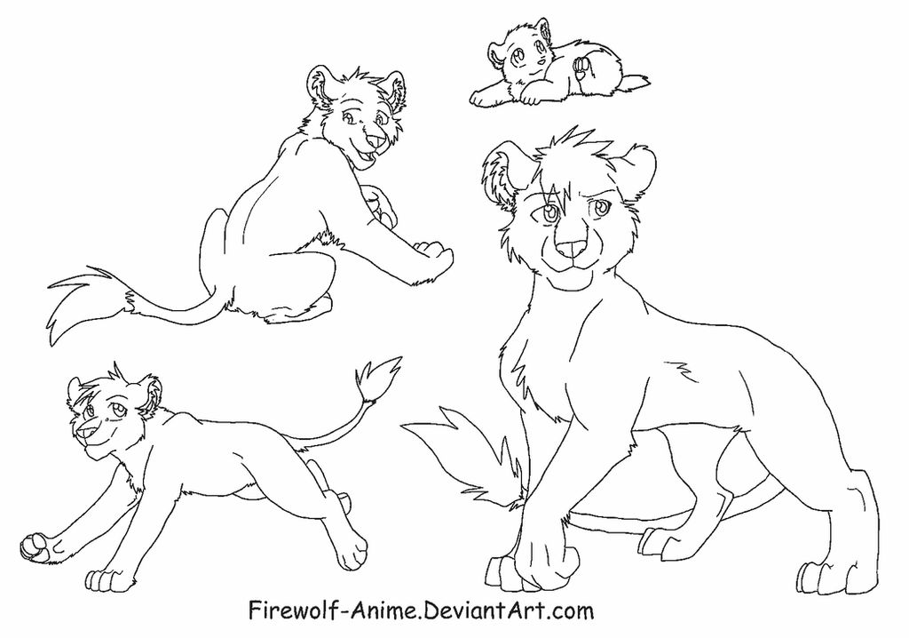 Lioness Line Art by Firewolf-Anime