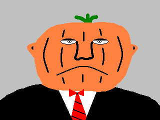 Man with head like a pumpkin