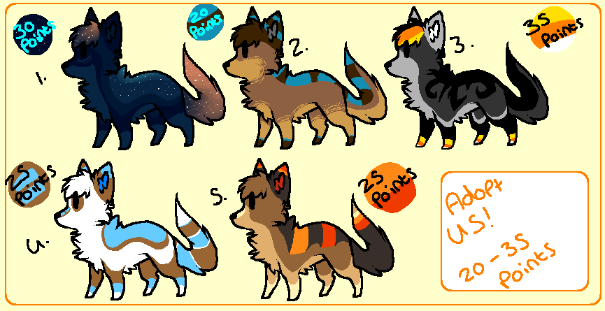 . Themed puppy adopts- Closed .