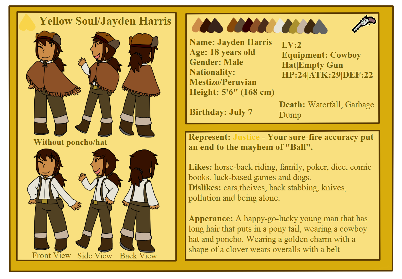 Undertale Yellow Soul Ref Sheet By Poi Rozen On Deviantart