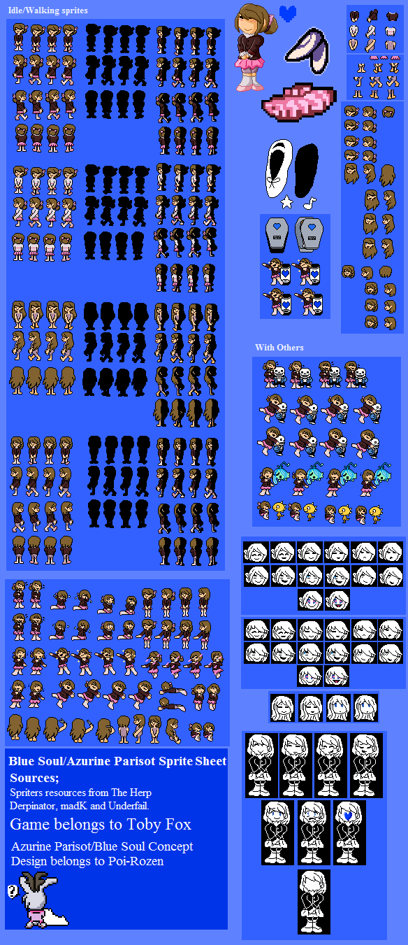Undertale Blue Soul Sprite Sheet by poi-rozen on DeviantArt