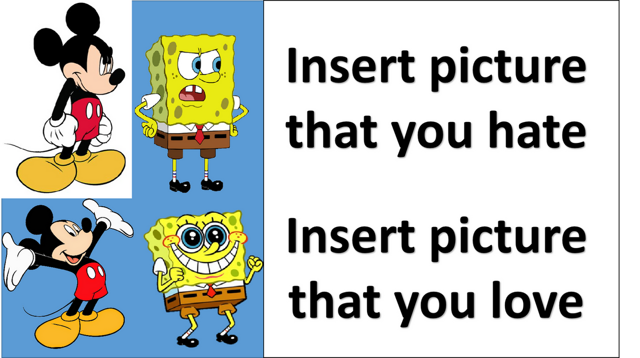 Mickey Mouse and Spongebob Templete Meme