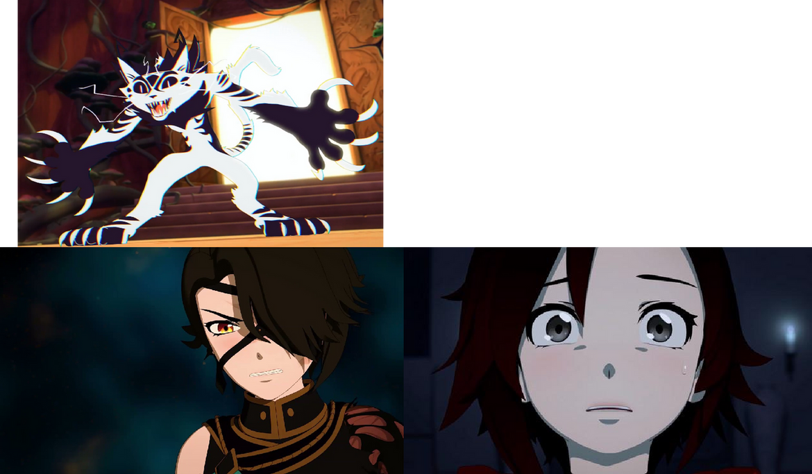 Ruby Cinder Cinder Fall Protect Ruby From Curious Cat Rwby by Tmzstudioz on DeviantArt