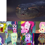 Spongebob mane 7 sonic scared of anaconda