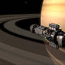 Southern Cross Starship in orbit around Saturn