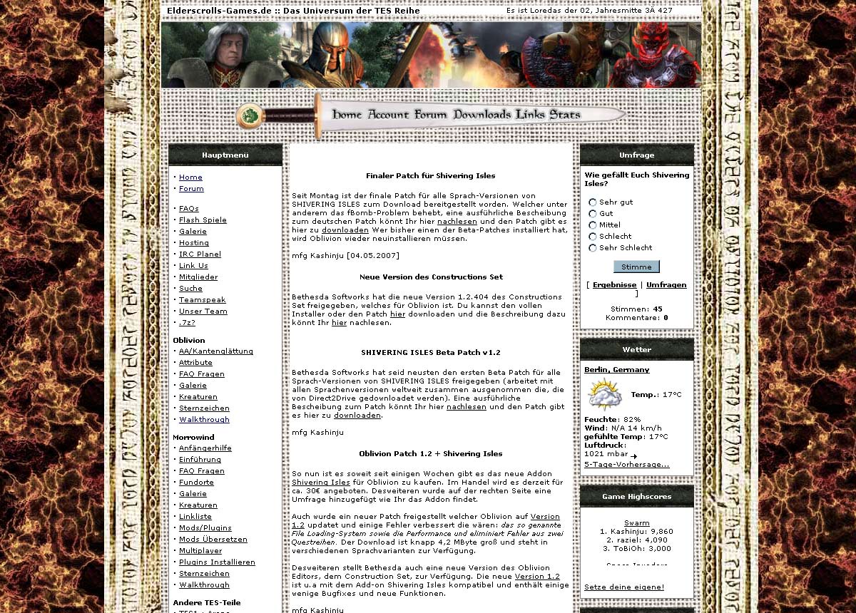 Oblivion Website