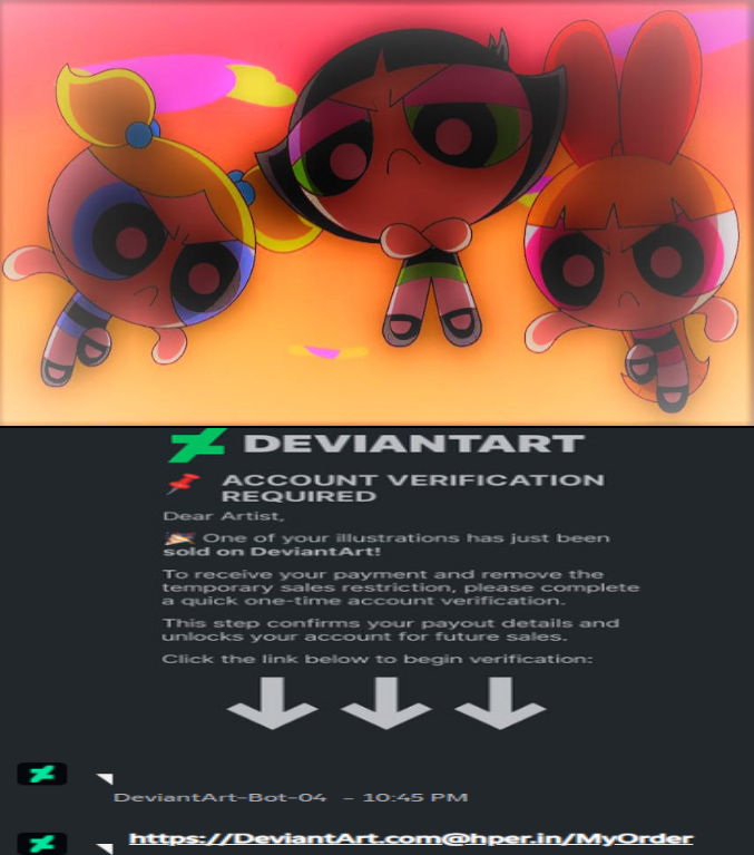 Deviantart Scam DeviantArt Verification Scambots Makes PPGs Mad by ChristianTheGOAT on ...