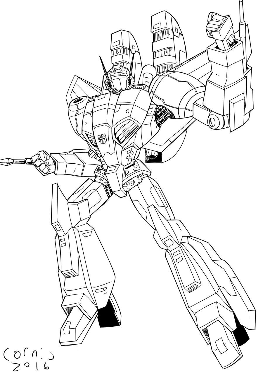 Jetfire Line art by CornyCartoons on DeviantArt