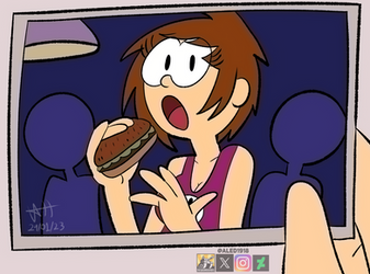 Clara come hamburgueja