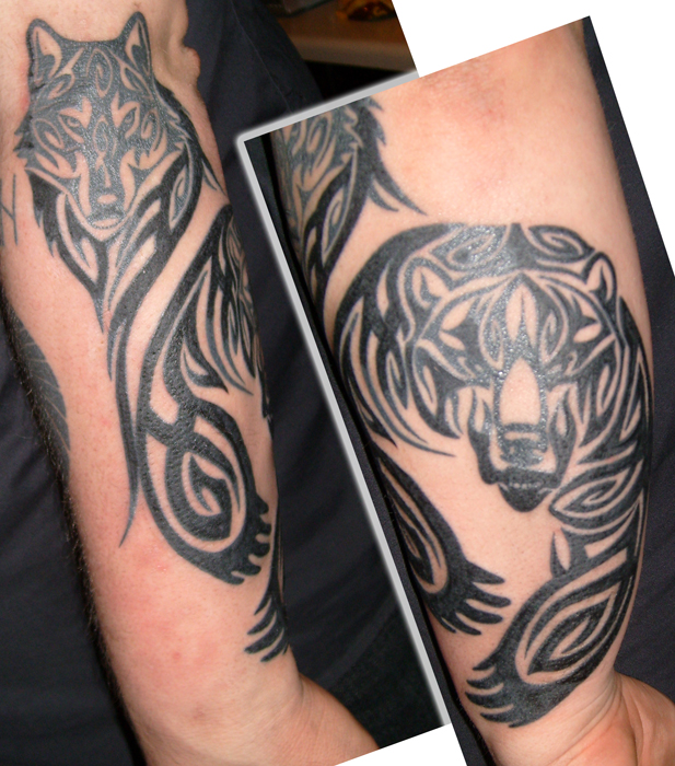 Tribal Bear And Wolf by NinjaSteen on DeviantArt Tribal Bear And Wolf by NinjaSteen on DeviantArt