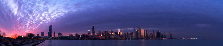 chicago sunset panorama hw