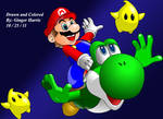 Mario and Yoshi by MomokoWedngPeach
