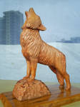 Wolf woodcarving by animal-love