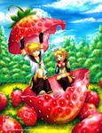 Kagamine Strawberry Nomnom by rae-shi