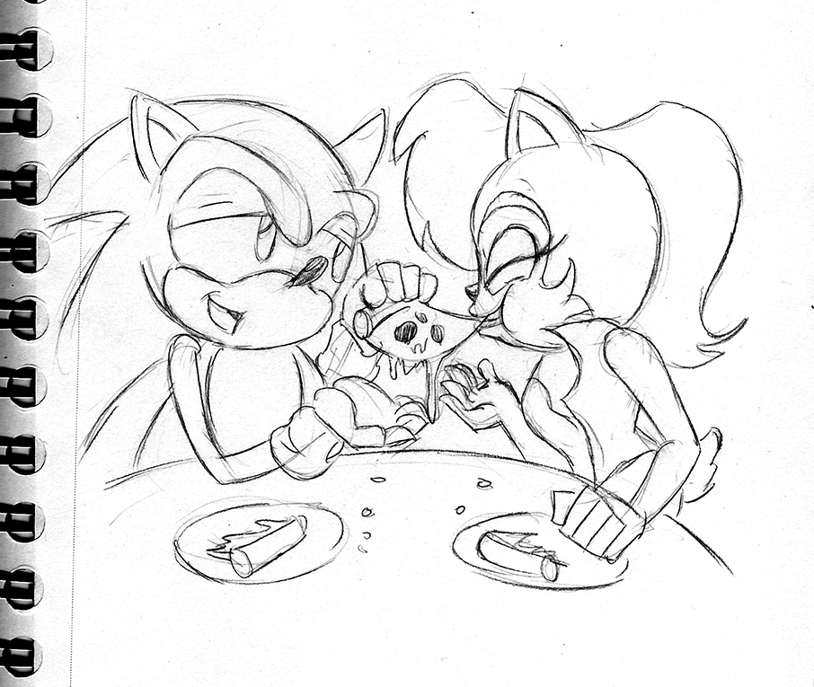 Request: Sonic and Sally Eating Pizza