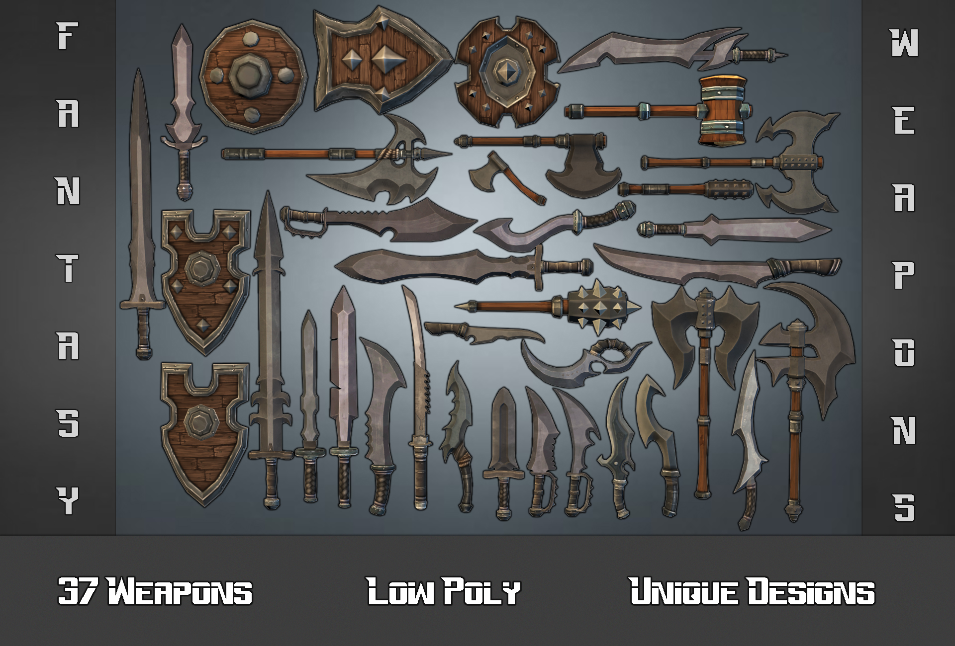 Fantasy Weapons Collection - 3D Low Poly