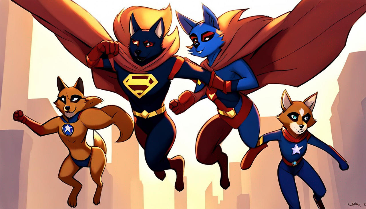 Superhero Send Off the Superheros flying off to fight against their e by saraanny on ...