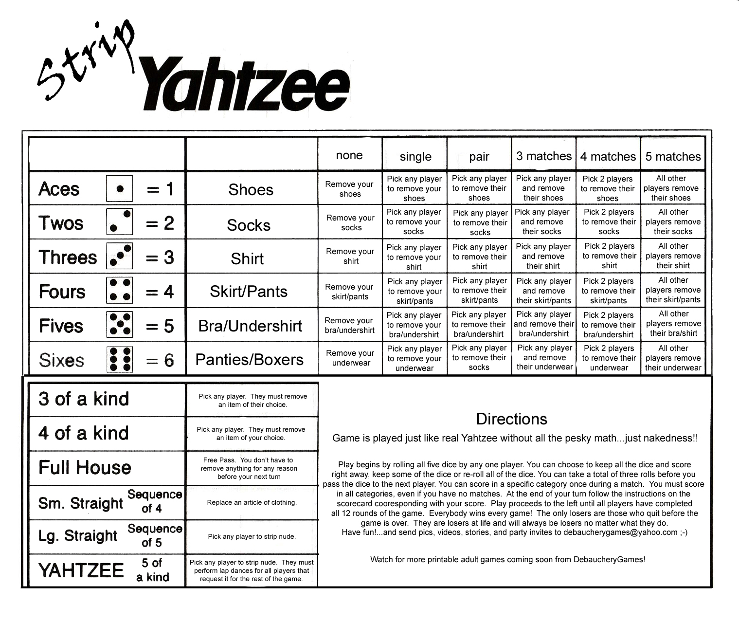 strip yahtzee scorecard by debaucherygames on deviantart