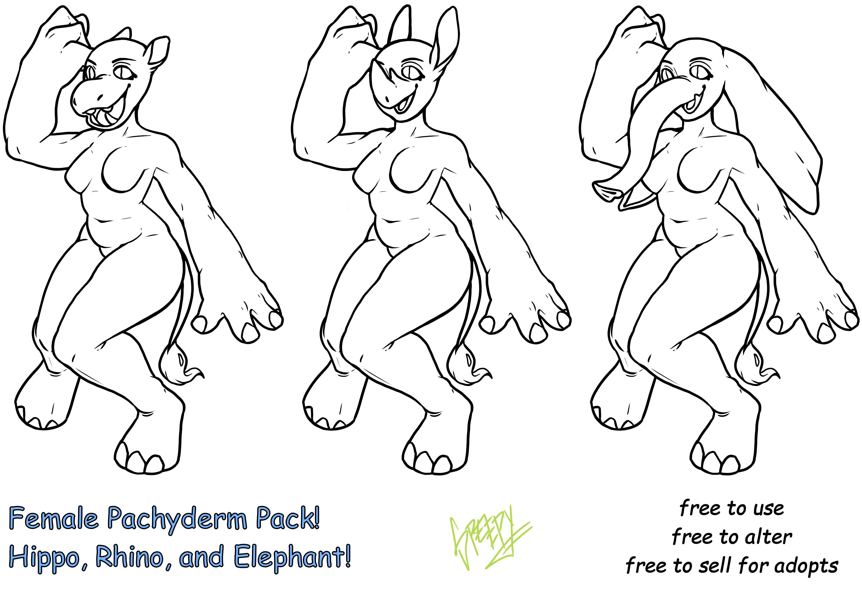 wallpapers Free To Use F2U Furry Base base pack hippo rhino elephant furry