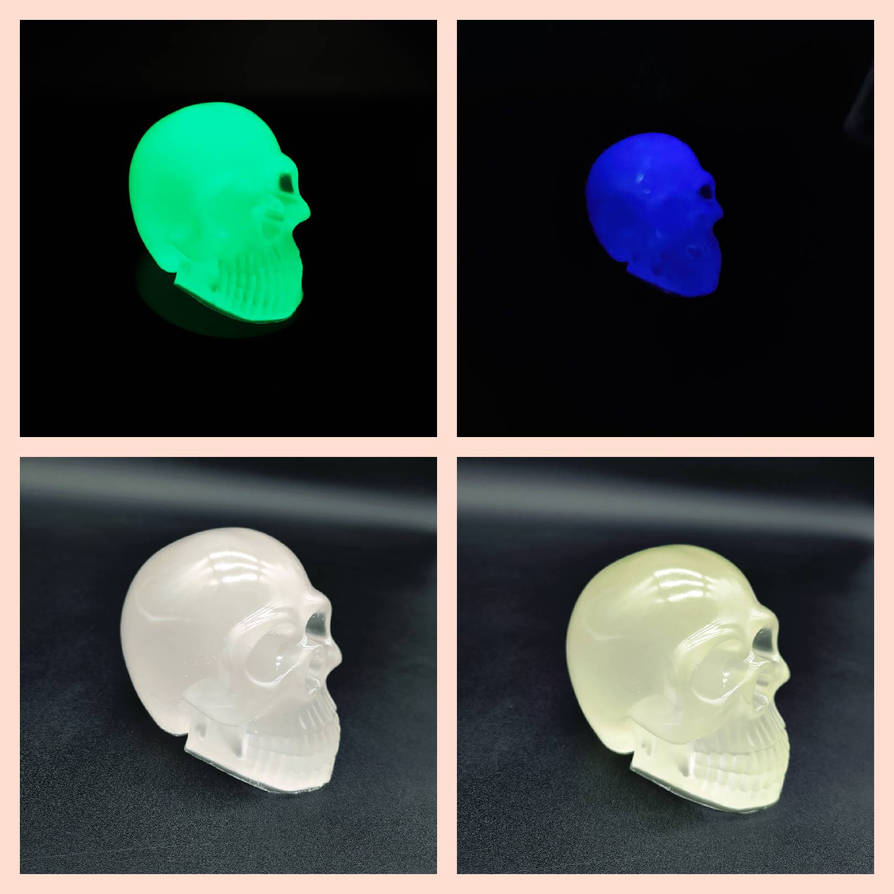 Skull fluorescent resine epoxy by eHbim on DeviantArt