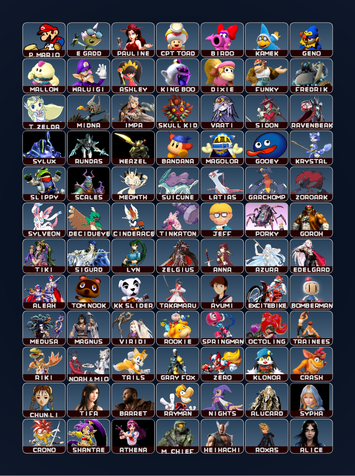 Sbbu Roster Deviantart Super Smash Bros. Alternate Roster by Evilgidgit on DeviantArt
