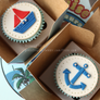 Navy-Themed Cupcakes