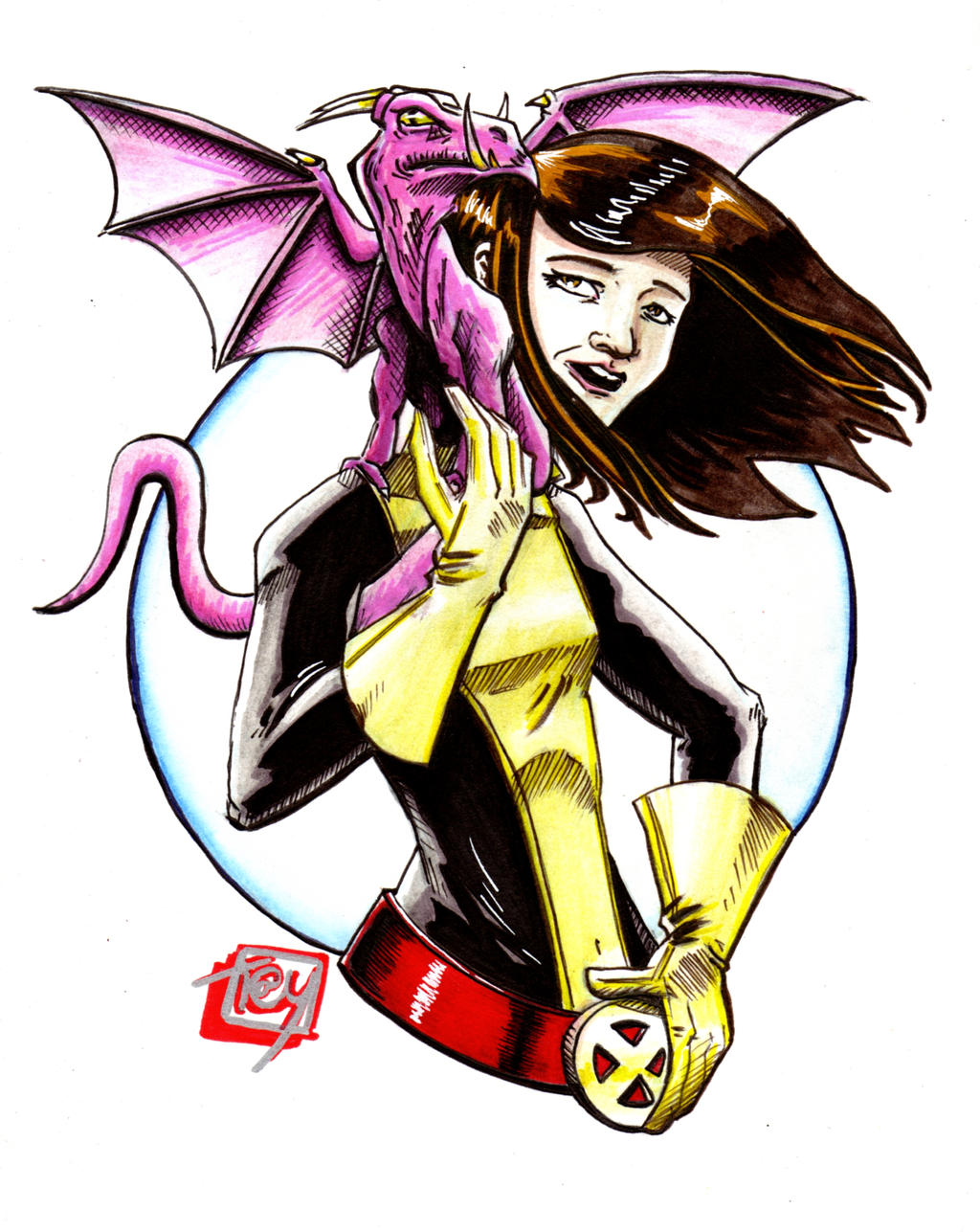 Reese as Kitty Pryde with Lockheed