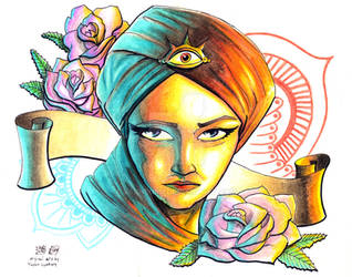 All Seeing Eye Girl Tattoo Design